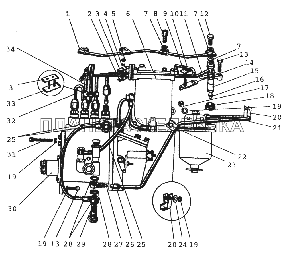 1104, 1111 Трубопроводы топливные и установка топливной аппаратуры МТЗ-80 (2002)